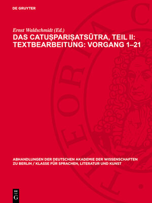cover image of Das Catuṣpariṣatsūtra, Teil II